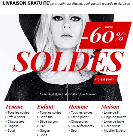 livraison gratuite soldes 3 Suisses