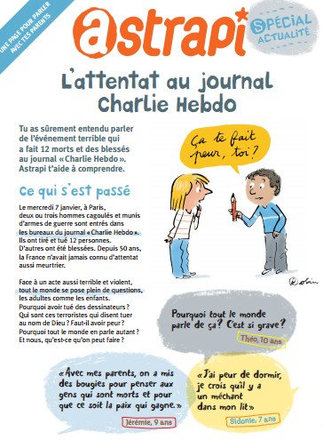 Livret Astrapi gratuit : L’attentat au journal Charlie Hebdo expliqué aux enfants / PDF