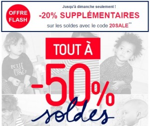 remises supplementaires sur les soldes Petit Bateau