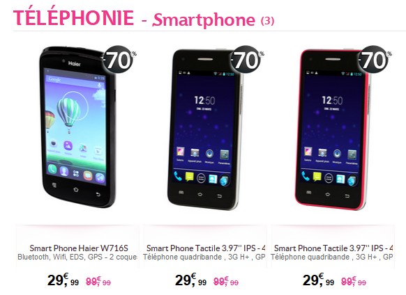 Soldes Tati ! 26,99 euros les Smartphones débloqués double Sim Android 4.2 – 2 modèles aux choix / -70%