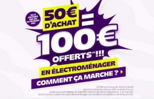 100 euros offerts sur l'eletromenager Cdiscount