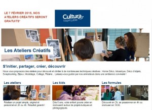 Ateliers Creatifs Cultura GRATUITS
