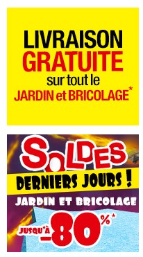 Livraison gratuite soldes bricolage et jardinage AUCHAN