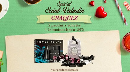 Saint Valentin Cdiscount : 1 parfum acheté = le second à moitié prix