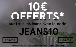 remise 10 euros jeans sur Sojeans