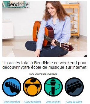 Accès gratuit école de musique en ligne bendnote jusqu’à soir (accès complet)