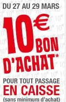 Jusqu’à dimanche 10 euros en bon d’achat offert pour tout achat en magasin BUT