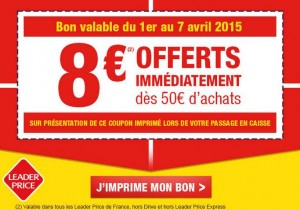 Coupon Leader Price avril 2015