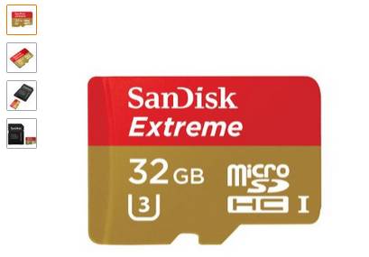 MicroSDHC 32Go SanDisk Extreme à moins de 20 euros (60 Mo/s – U3)