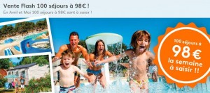 Vente flash : 98 euros la semaine en camping