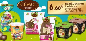 coupons à imprimer chocolat de Pâques Cémoi 