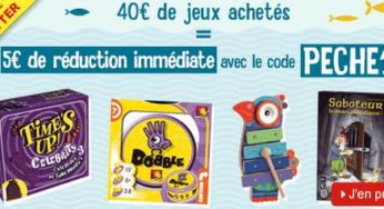 40 euros de jeux achetés = 5 euros de remise immédiate sur Decitre (livraison 0,01 euro)