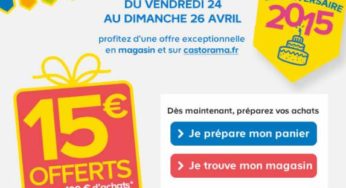 Castorama offre 15 euros tous les 100 euros d’achats ce week-end