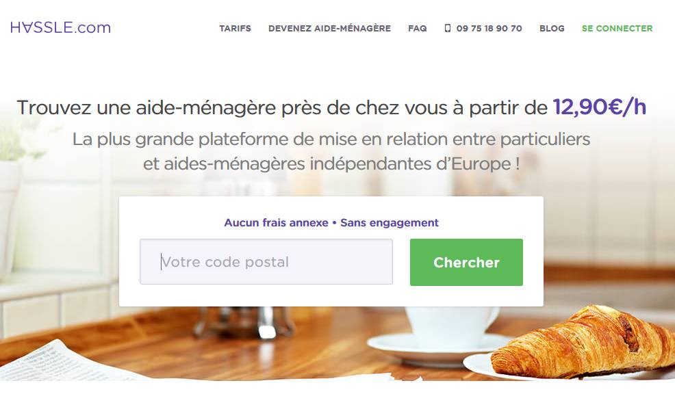 Réserver en ligne une femme de ménage et obtenez de 5 à 7 euros de remise (sans engagement) Hassle