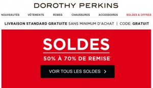 Soldes flottants Dorothy Perkins 2015