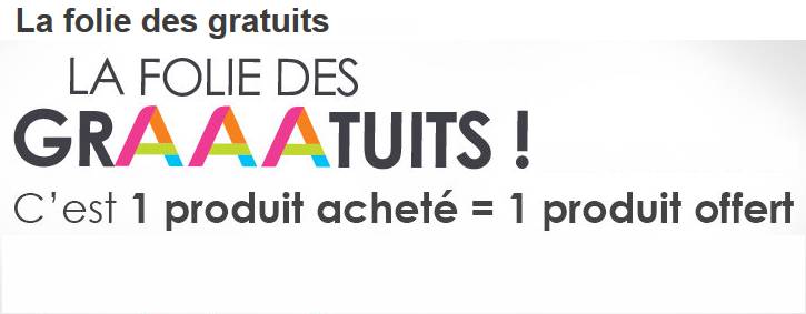 La Folie des Gratuits Alinéa dont 1 acheté = 1 gratuit