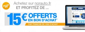 15 euros offerts tous les 150 euros d’achat sur Norauto