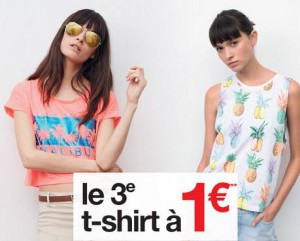 3eme T-shirt à 1 euro sur Jennyfer