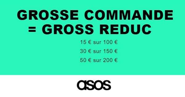 Asos 15€ De Réduction Dès 100€ D'achat, 30€ Dès 150€ D'achat, 50€ Dès 200€ D'achat