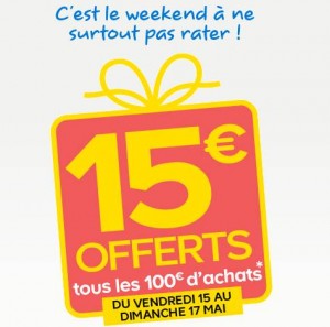 Castorama 15 euros offerts par tranche de 100 euros