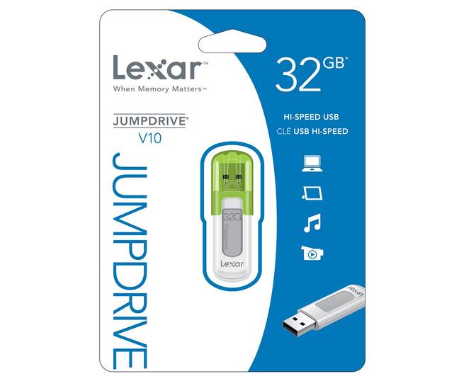 Clé USB 32Go Lexar JumpDrive V10 à 13, 99 euros