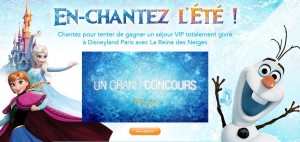 Concours Disneyland Reine des Neiges Fête Givrée