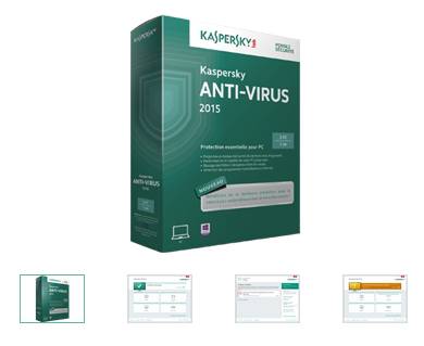 Moins de 15 euros Kaspersky Anti-Virus 2015 (2 PC – 1 an) au lieu du double
