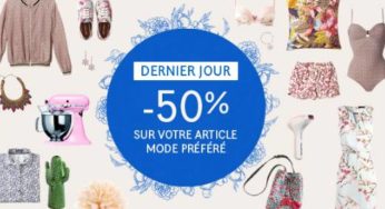 Jusqu’à ce soir : 50% sur l’article de votre choix sur La Redoute