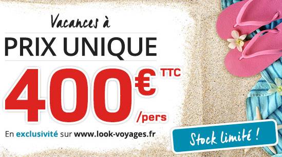 Vente flash : Séjours 7 nuits en Club Lookéa ou Séjours Hôtels à 400 euros (juin, septembre ou octobre)