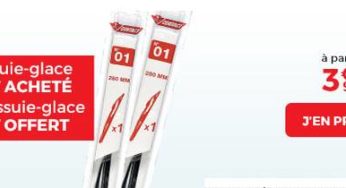 1 acheté = 1 gratuit sur les balais essuie-glaces ou ampoules H7 Contact sur Feu Vert (retrait gratuit)