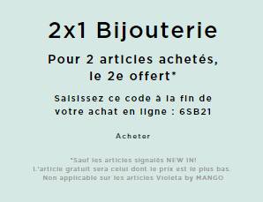 1 bijou Mango offert pour 1 acheté