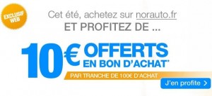 10 euros offerts par tranche de 100 euros chez Norauto