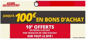 Conforama 10 euros par tranche de 100 euros