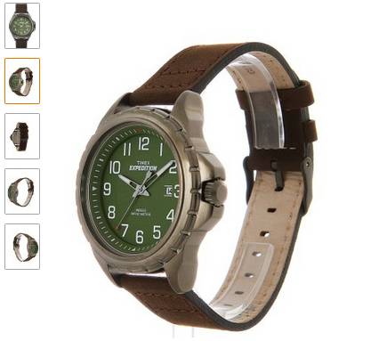 35 euros la montre Timex Expedition homme (bracelet cuir) port inclus