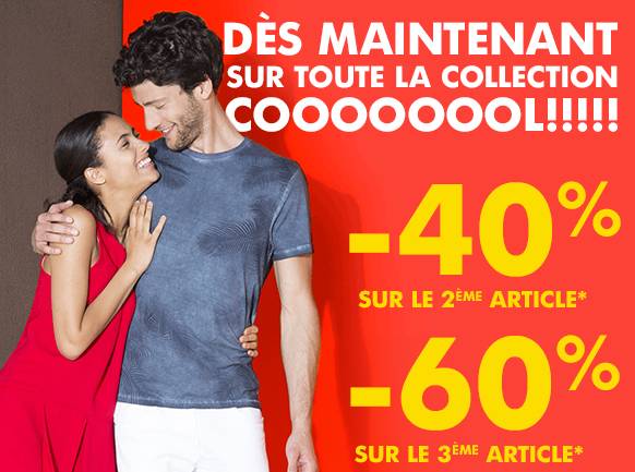 Pre soldes Jules le second article a 40 le troisieme a 60