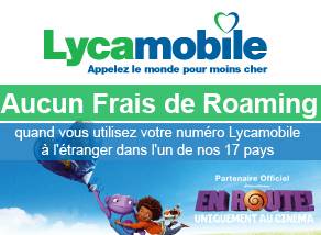 aucun frais de Roaming Lycamobile