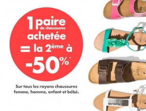 la seconde paire de chaussure achetés sur Gémo à moitié prix