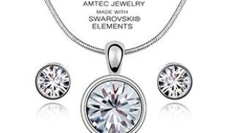 Moins de 15 euros la parure bracelet & boucles d’oreilles avec cristaux Swarovski Elements – livraison gratuite