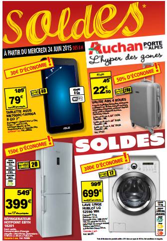 Catalogue des soldes Auchan d’été 2015