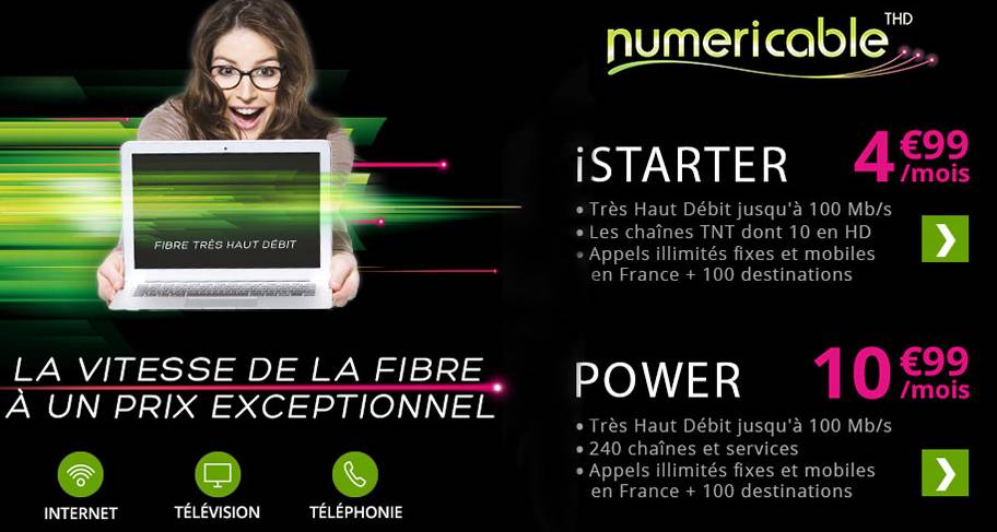 La fibre Numéricâble pour 4,99 euros/mois au lieu de 29,99 euros sur ShowRoomPrivé !