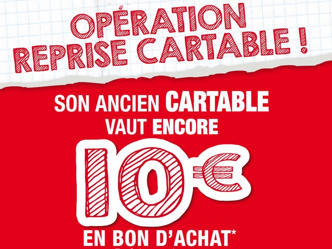 Bon plan Rentrée scolaire : Ancien cartable repris 10 euros chez Carrefour, Auchan, Auchan Drive et Carrefour Market