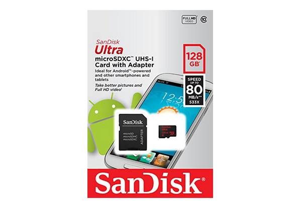 29,99 euros la Carte mémoire microSDXC 128Go SanDisk Ultra !
