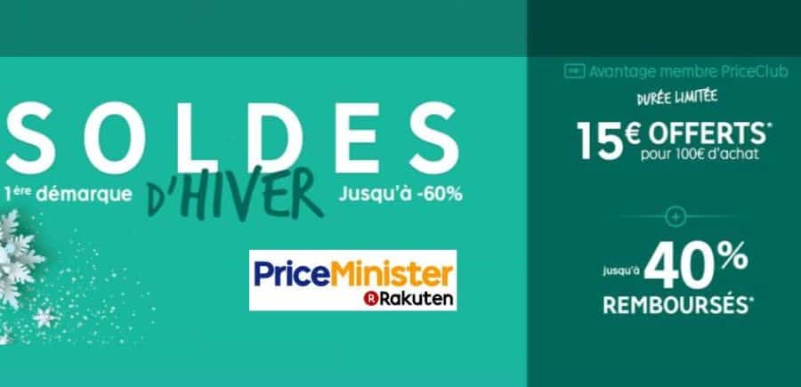 Soldes Priceminister + 15 euros offerts pour 100 euros d’achats – jusqu’a MINUIT