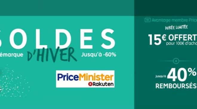 Soldes Priceminister + 15 euros offerts pour 100 euros d’achats