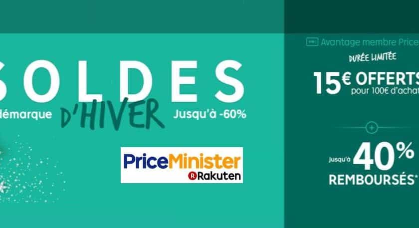 Soldes Priceminister + 15 euros offerts pour 100 euros d’achats