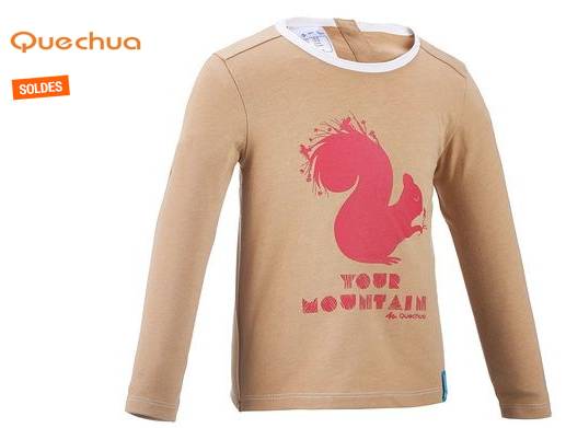 Moins de 4 euros le T-shirt Anti-UV randonnée Quechua (du 12m au 4anss) / Soldes Décathlon