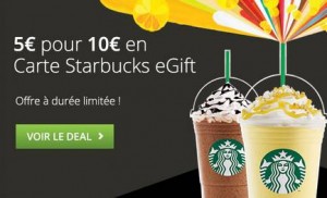 carte Starbucks eGift à moitié prix