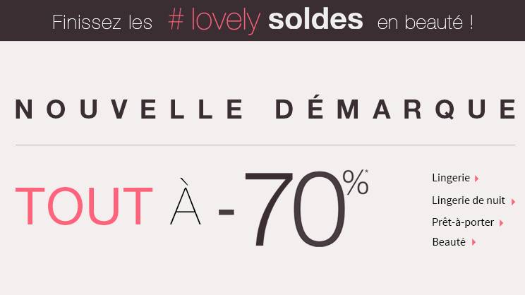 Tous les soldes Etam à moins 70% (lingerie et prêt-à-porter)