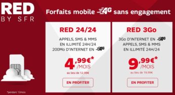 4,99 euros le forfait SFR RED illimité ou RED 3G à 9,99 euros/mois au lieu de 19,99 euros