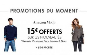 15 euros de remises sur la mode Amazon